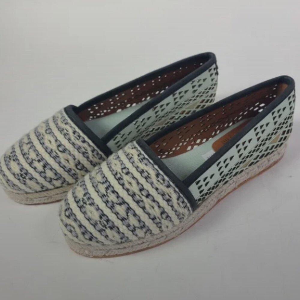 COBRA SOCIETY Wool & Leather Laser Cut Espadrilles Shoes Size 40 = US 9 New